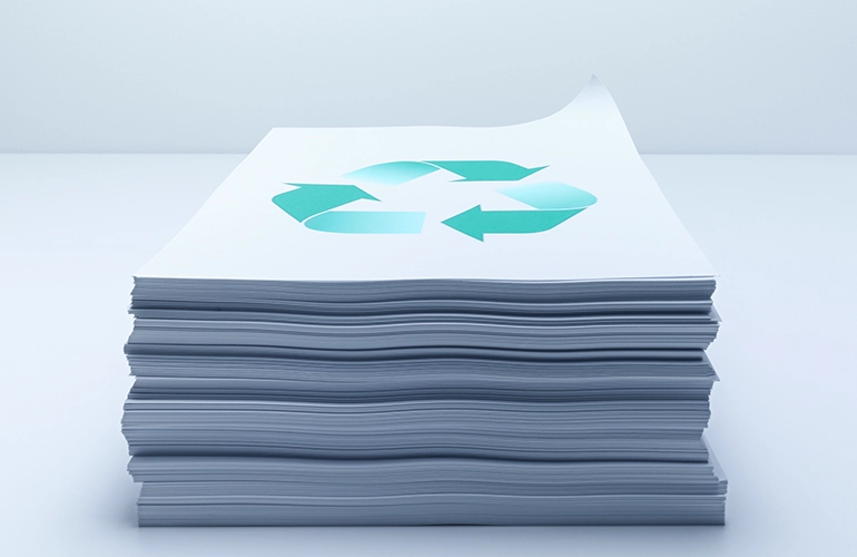 dokumenty ze znakiem recyklingu